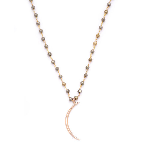 wire-wrap Pyrite & large crescent moon