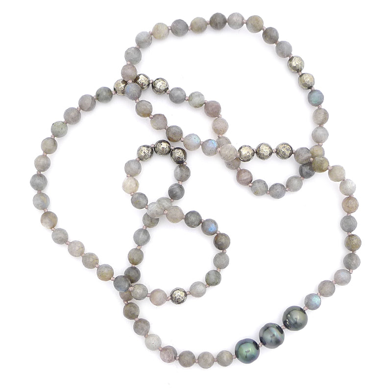labradorite & tahitian pearls