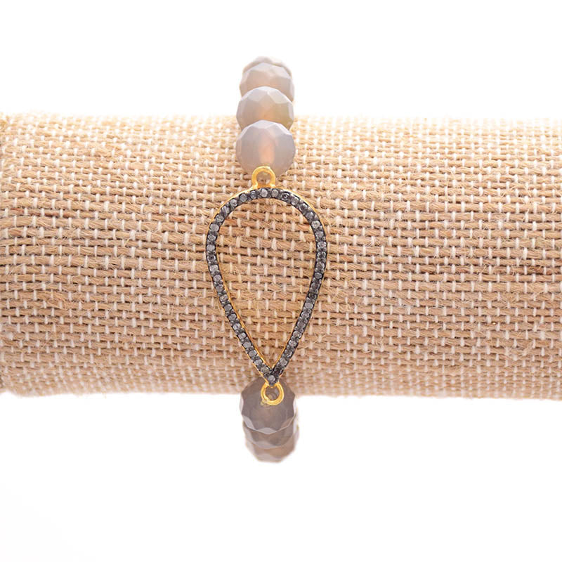 diamond open teardrop bracelet