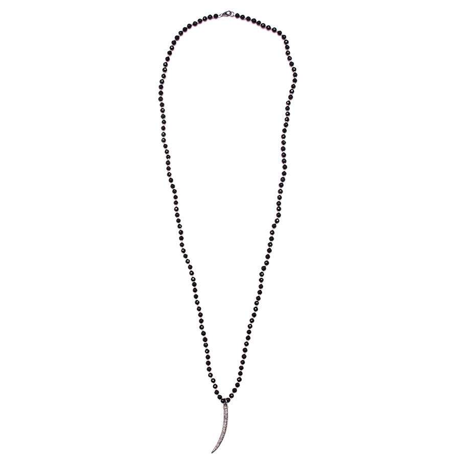 black spinel & diamond tusk