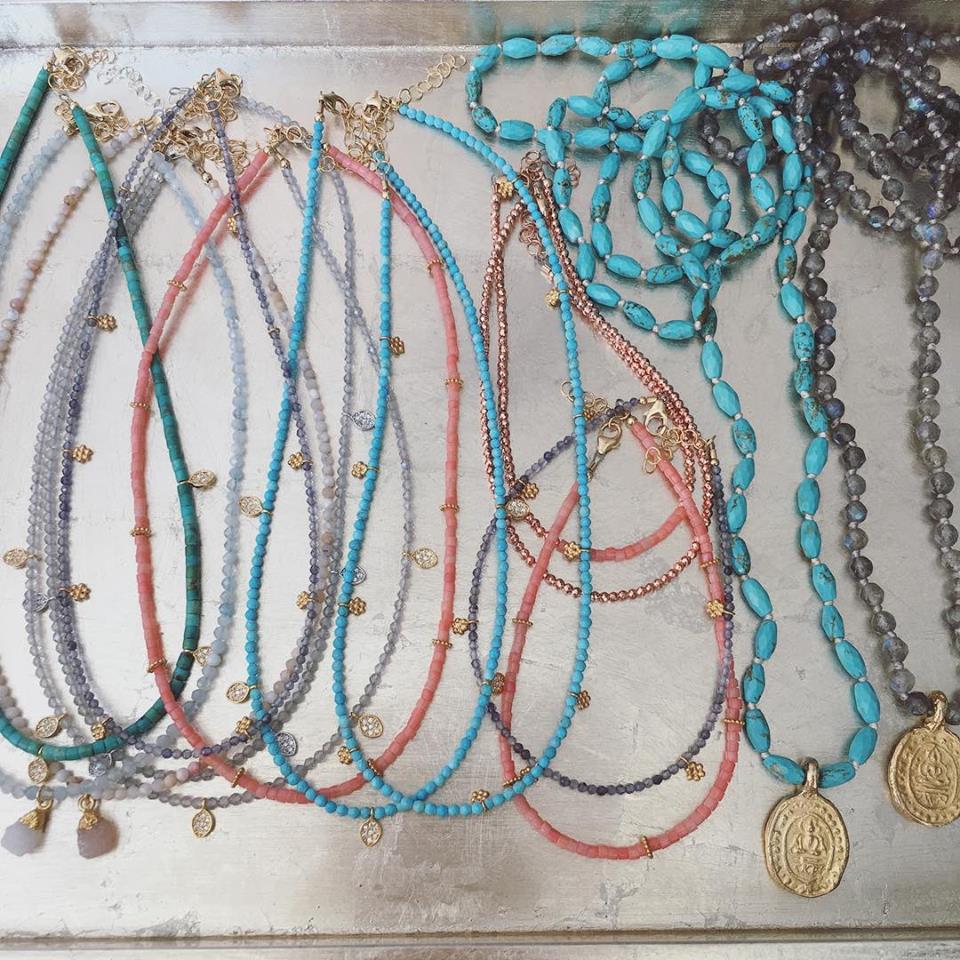 aquamarine & rough druzy