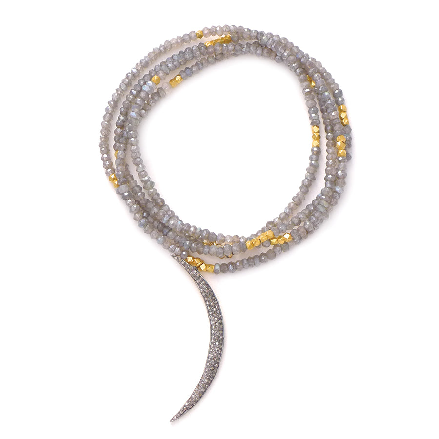 labradorite & diamond moon