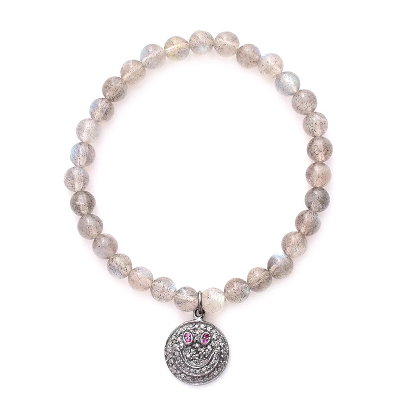 labradorite diamond charm bracelets