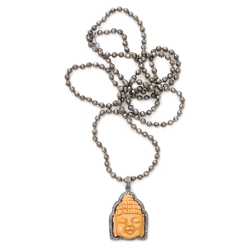 knotted pyrite & diamond buddha