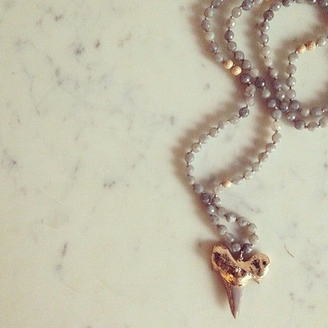 knotted labradorite & shark tooth