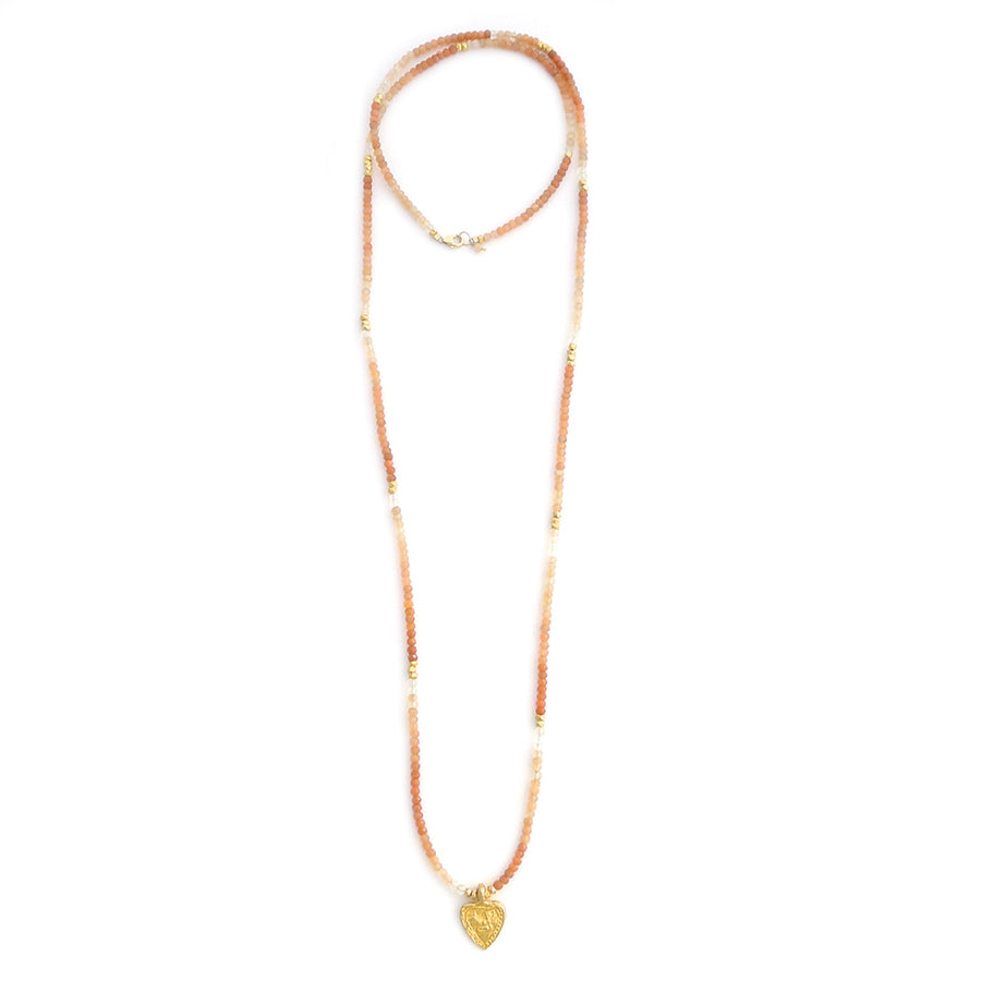 ombre peach moonstone & buddha