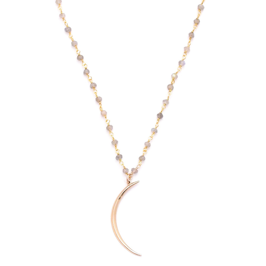 wire-wrap Labradorite & large crescent moon