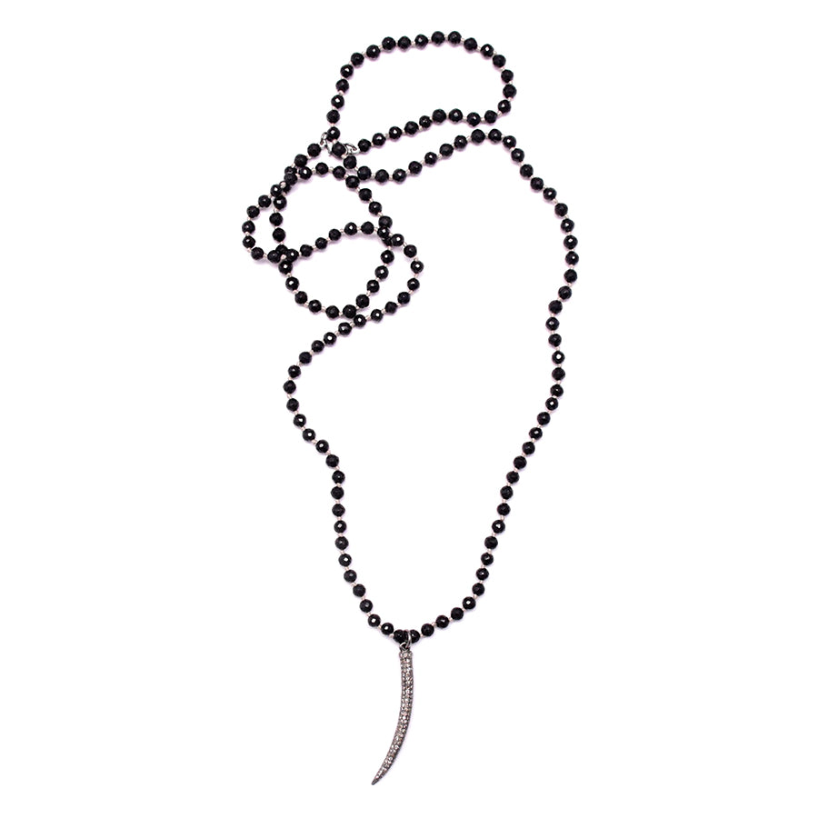 black spinel & diamond tusk