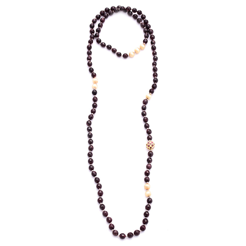 knotted garnet & ruby ball