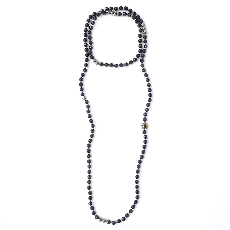 knotted spinel & black diamond ball