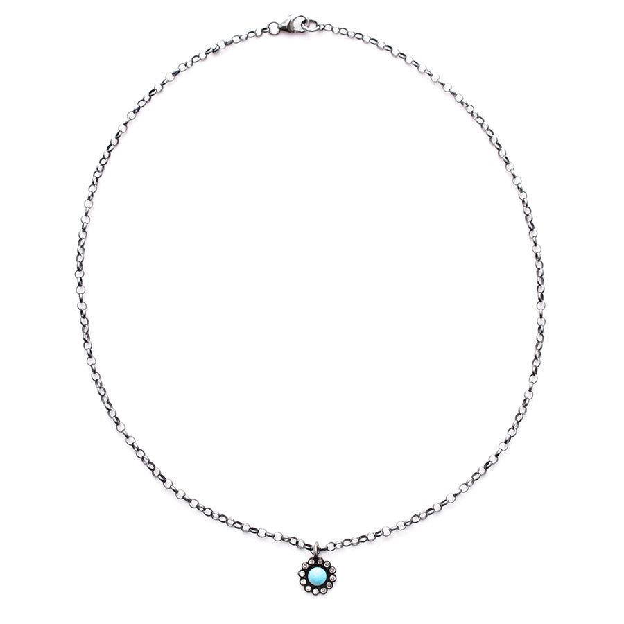 turquoise diamond flower
