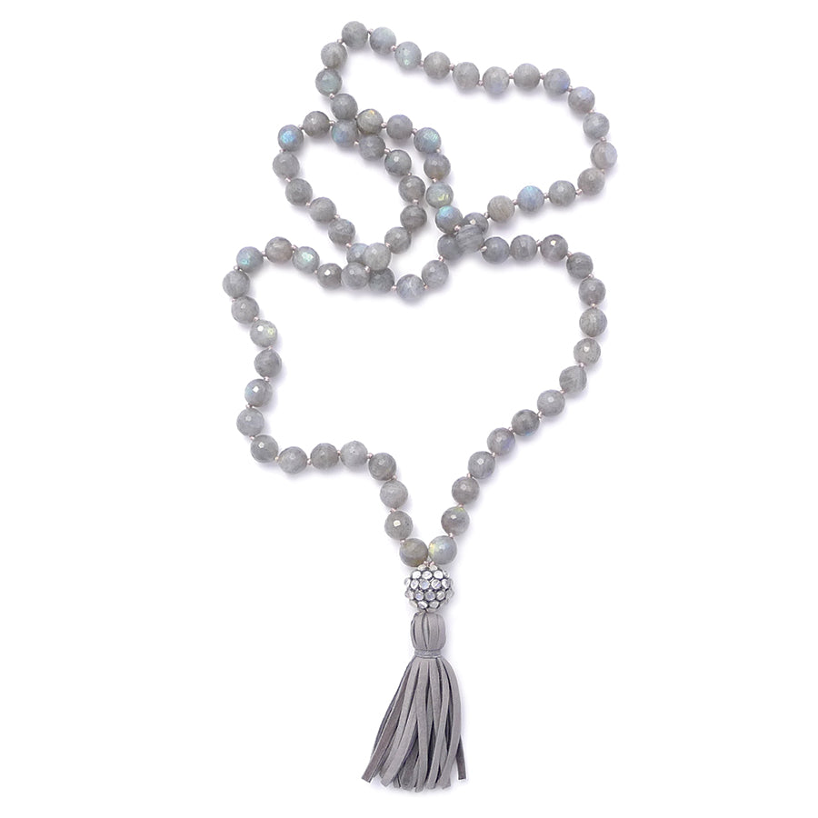 knotted labradorite & tassel
