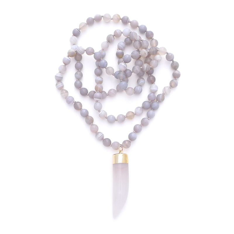 knotted gray agate & horn