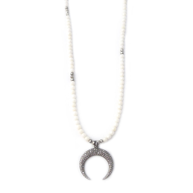 coral & diamond double moon