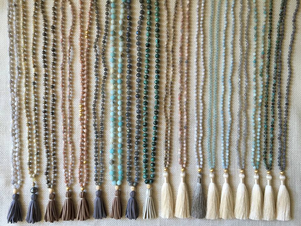aquamarine & silky tassel