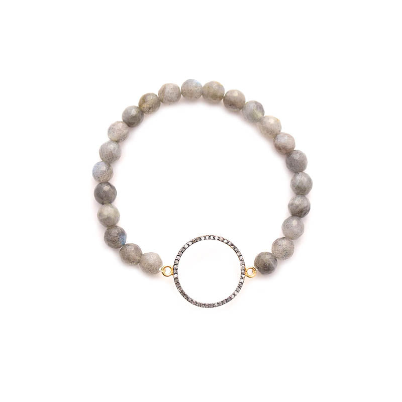 diamond large open circle bracelet