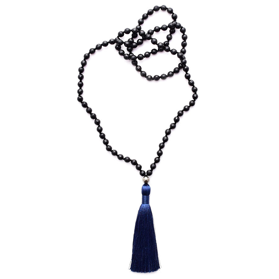 black agate & silky tassel