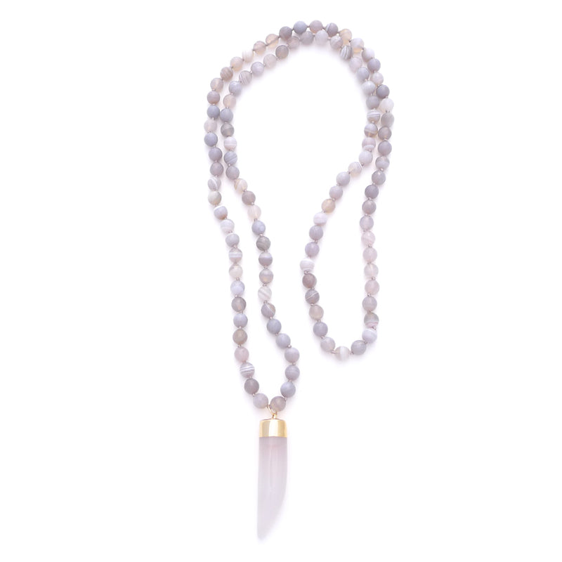 knotted gray agate & horn