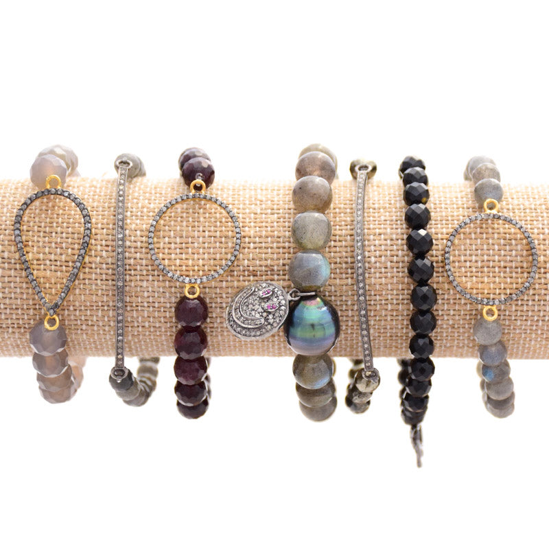 diamond large open circle bracelet