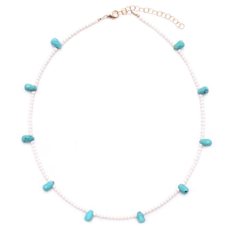 coral & 10 turquoise teardrops