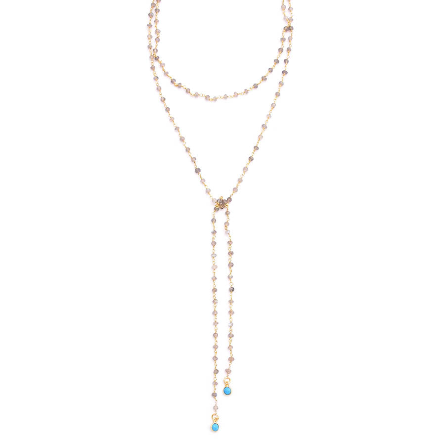 wire-wrap Labradorite chain lariat
