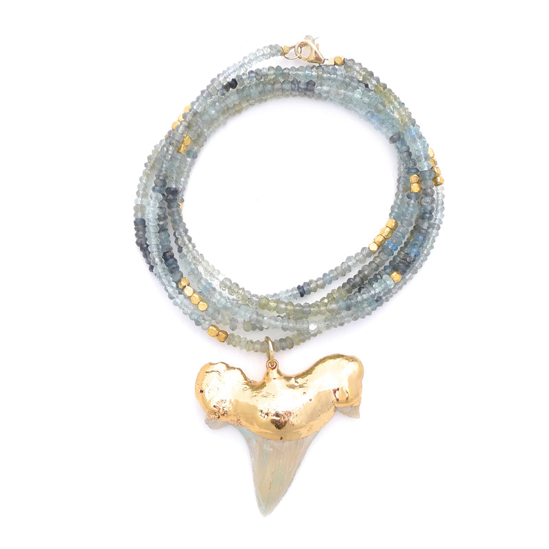 moss aquamarine & shark tooth