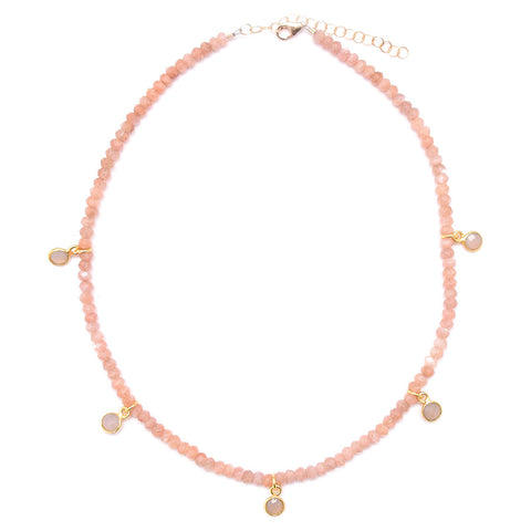 sunstone & gray moonstone drops
