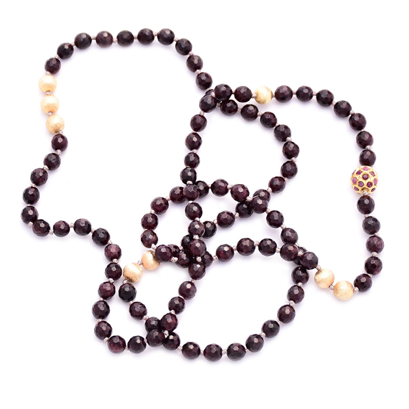knotted garnet & ruby ball