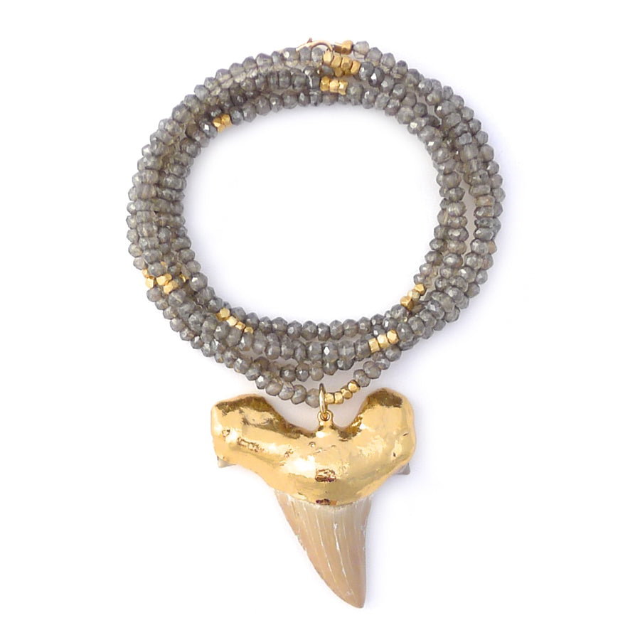 smoky topaz & shark tooth