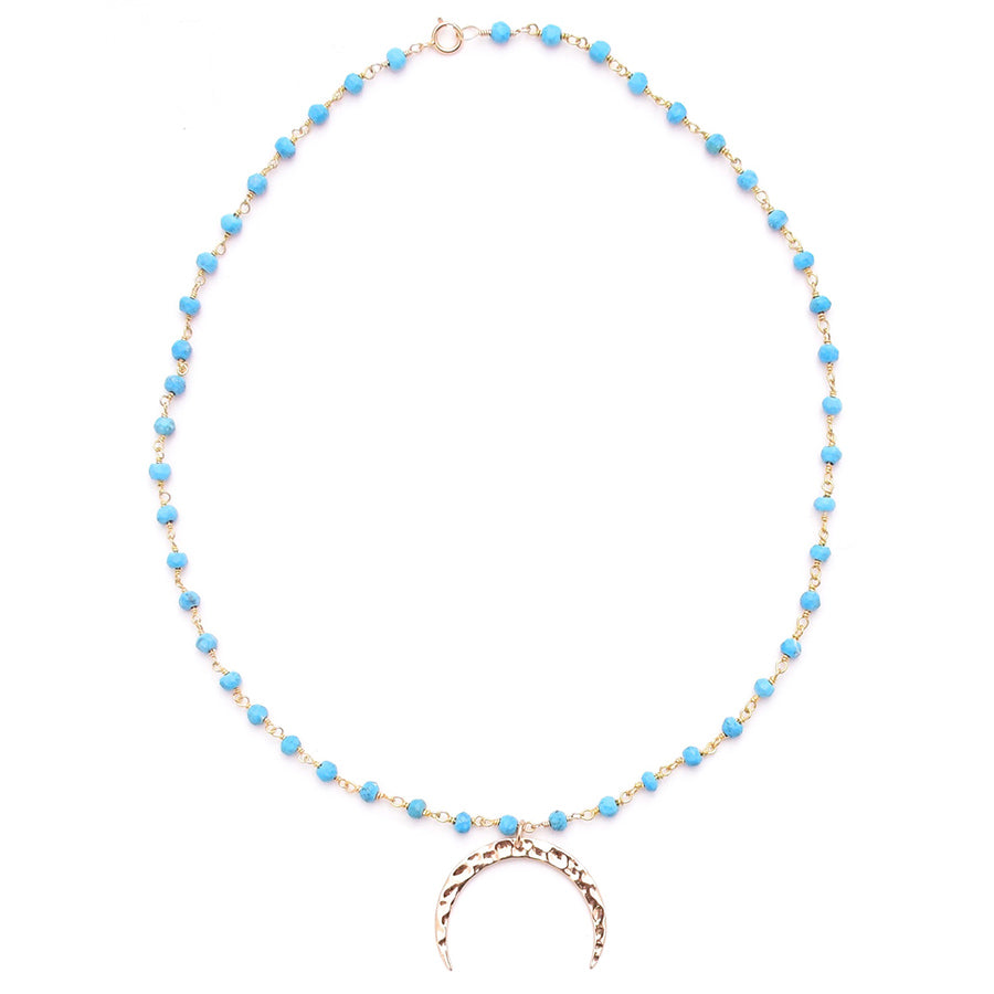 wire-wrap Turquoise & double moon