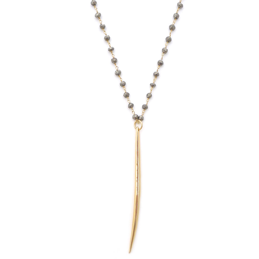wire-wrapped Pyrite & gold spike