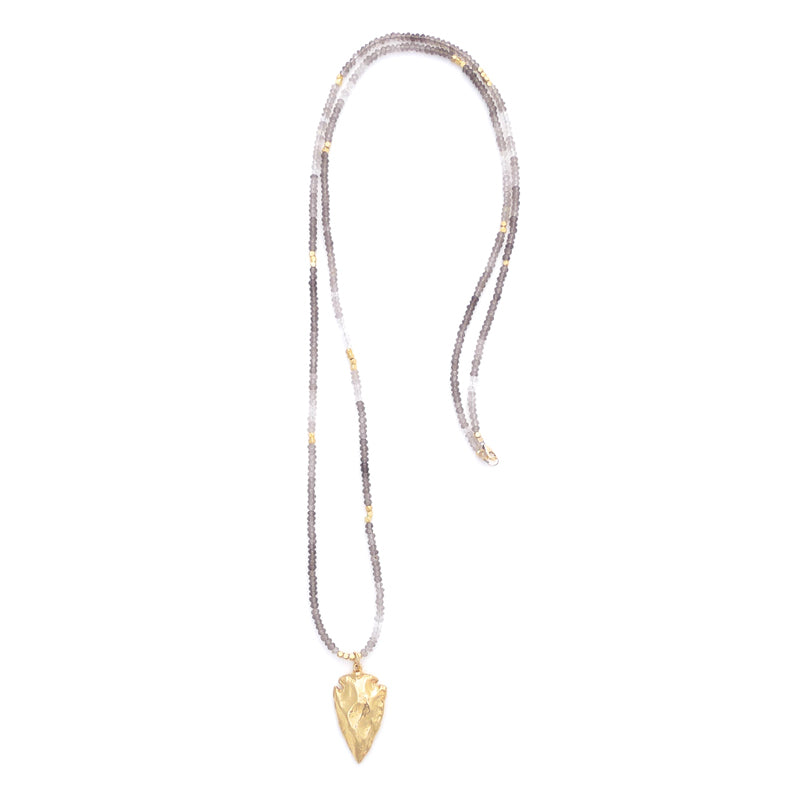 smoky topaz & gold arrowhead