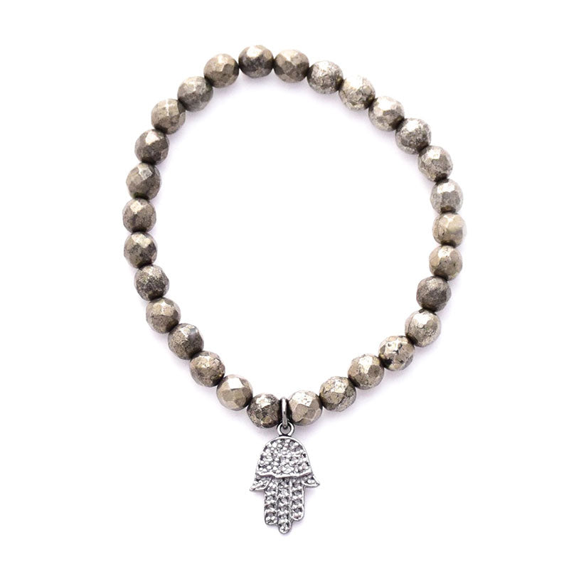 pyrite diamond charm bracelets