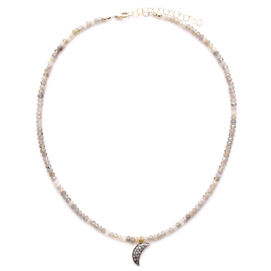 labradorite & mini diamond moon