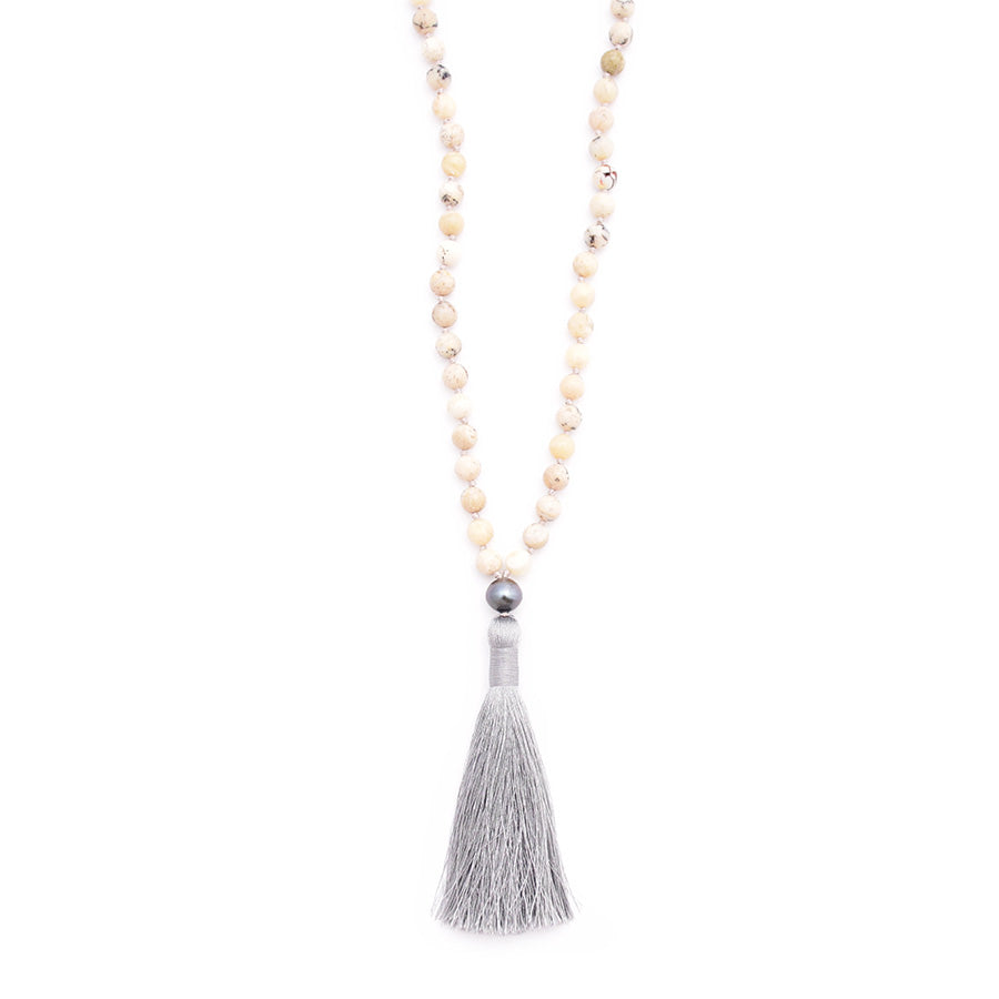 African Opal, Tahitian Pearl & Silky Tassel