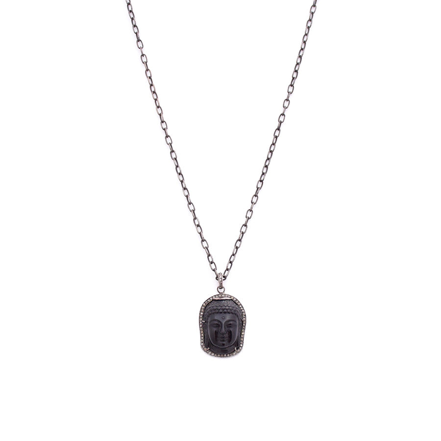 Black Onyx Diamond Buddha