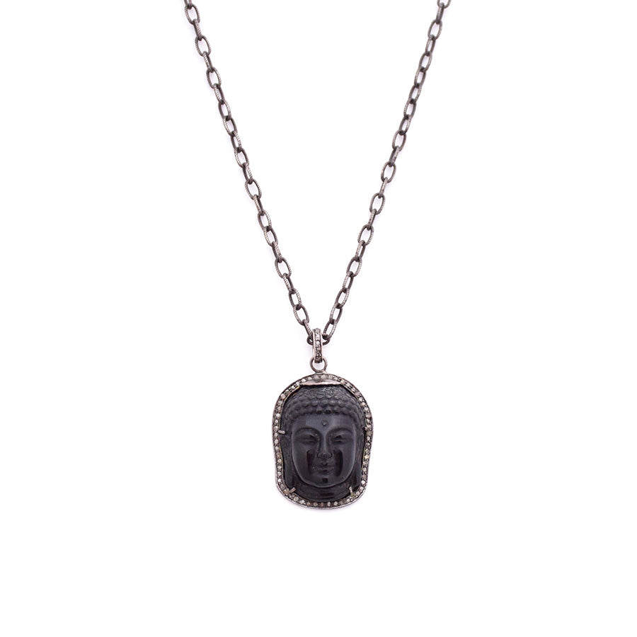 Black Onyx Diamond Buddha