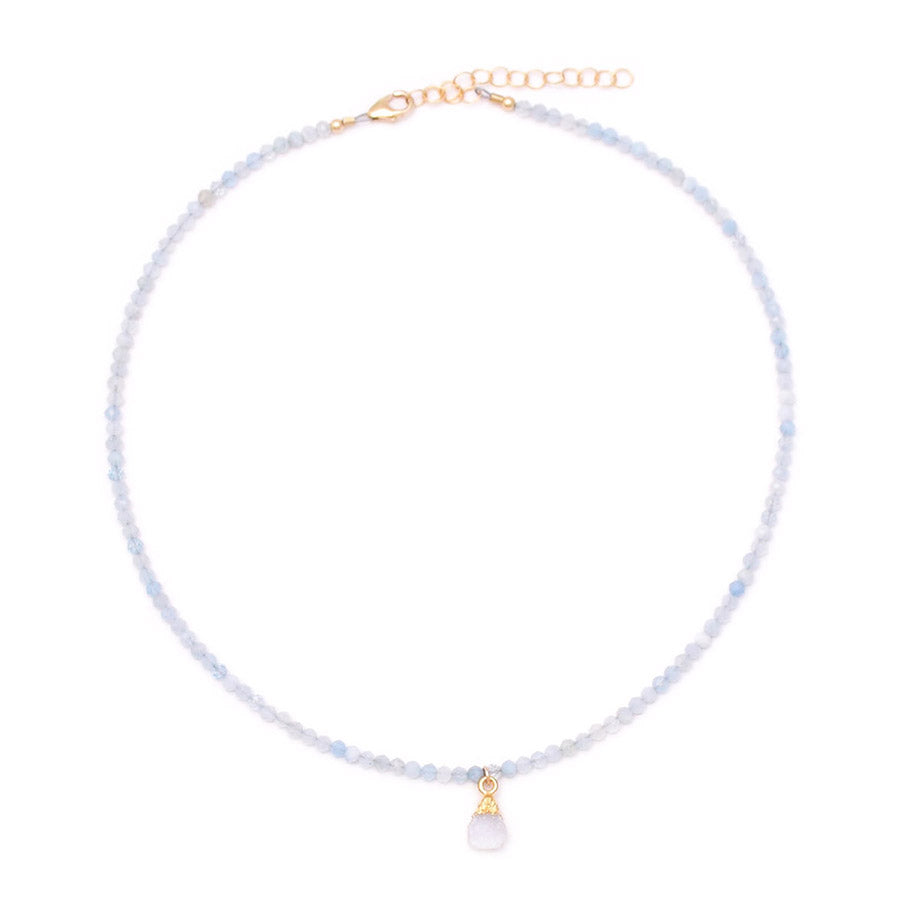 aquamarine & rough druzy