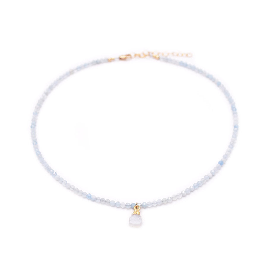 aquamarine & rough druzy