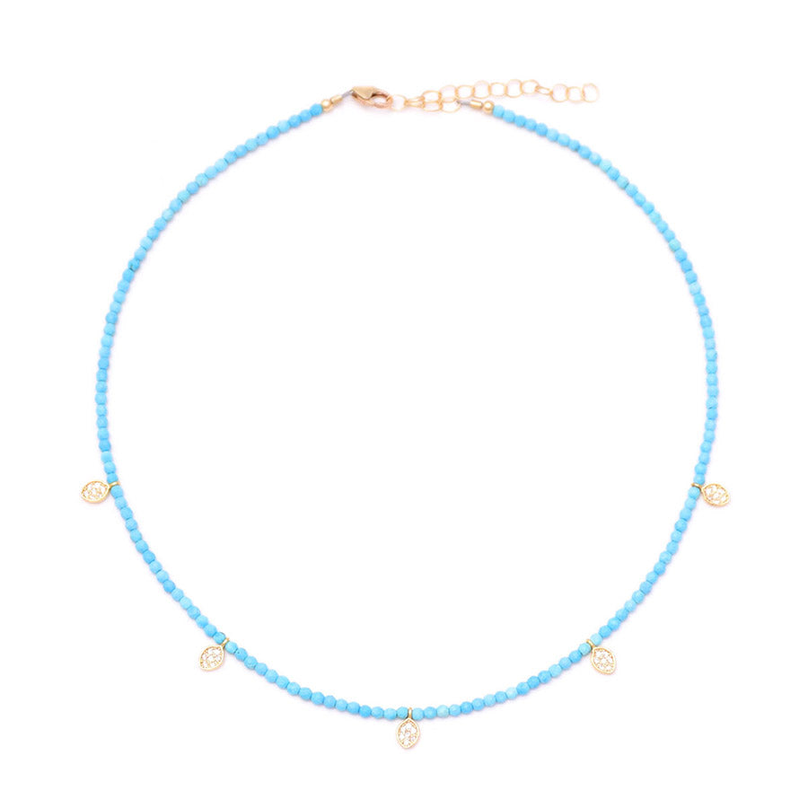 turquoise & pave oval drops