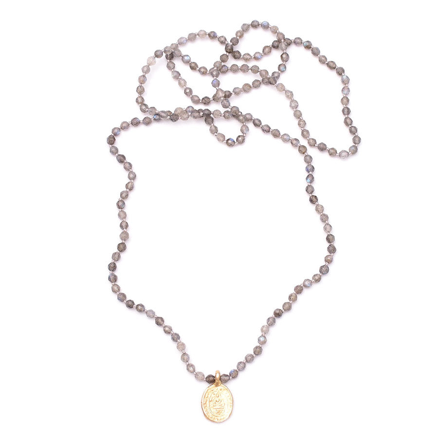 labradorite & vermeil buddha charm