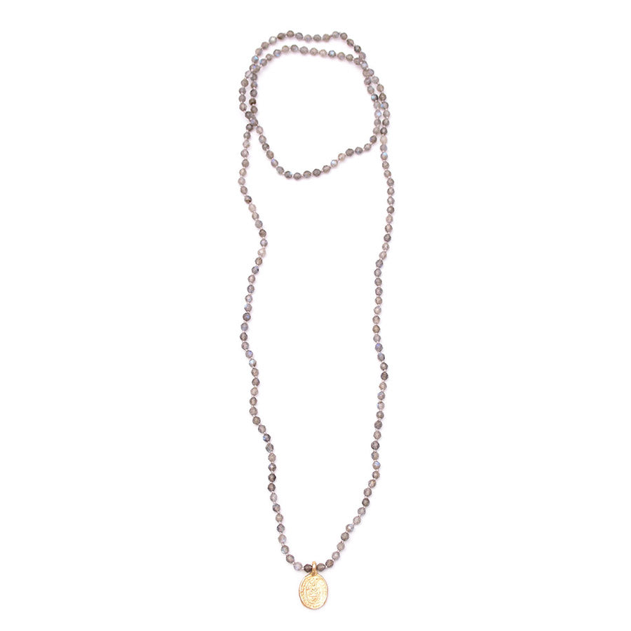 labradorite & vermeil buddha charm