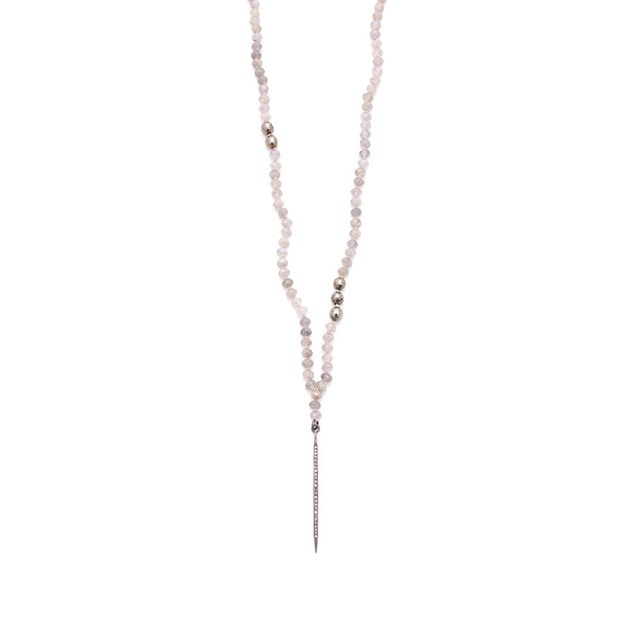 Labradorite, Pyrite & Diamond Spike