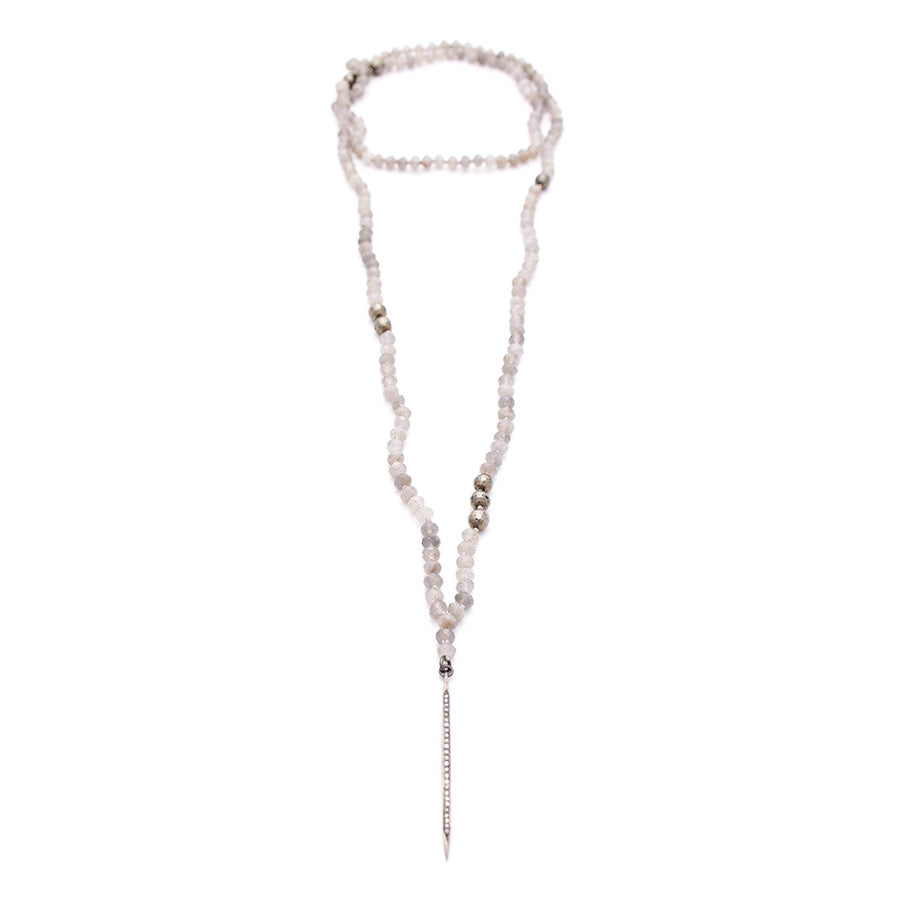 Labradorite, Pyrite & Diamond Spike