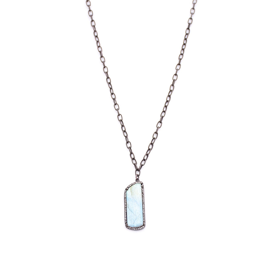Diamond Labradorite Pendant