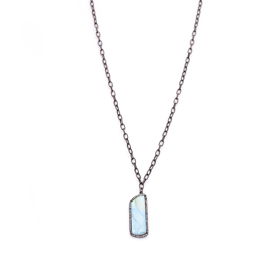 Diamond Labradorite Pendant