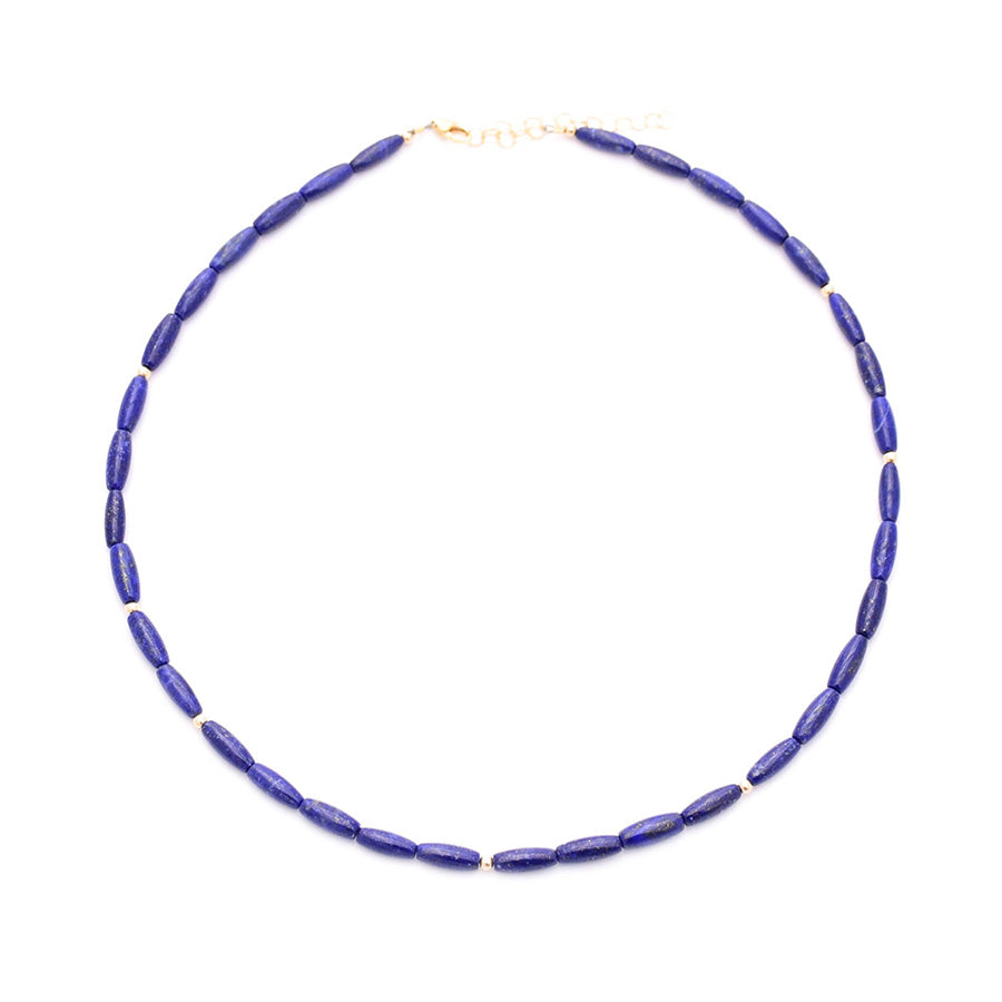 Lapis tube beads