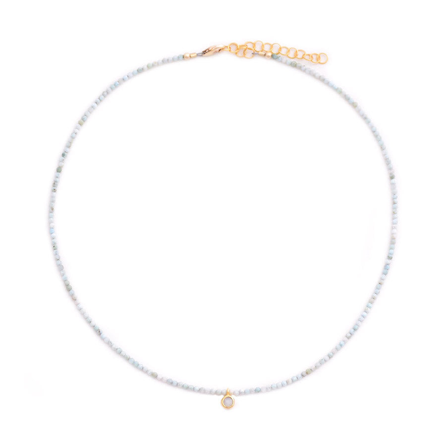 larimar & bezel moonstone drop