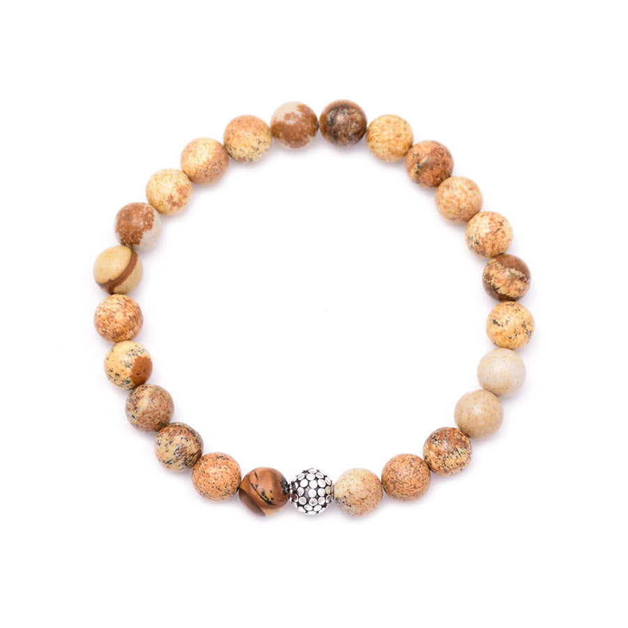 men's circles bead & picture jasper