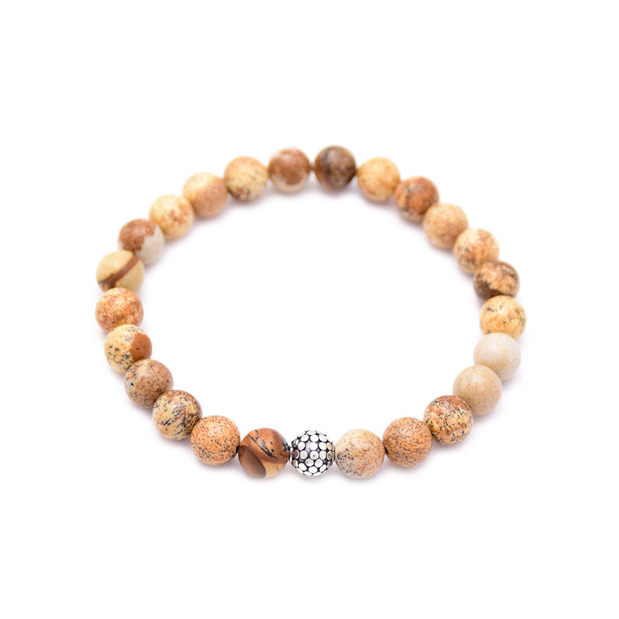 men's circles bead & picture jasper